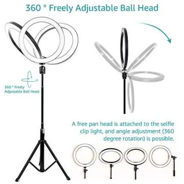 Manelord 10" Selfie Ring Light for iOS & Android Phones
