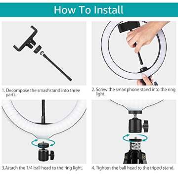 Manelord 10" Selfie Ring Light for iOS & Android Phones