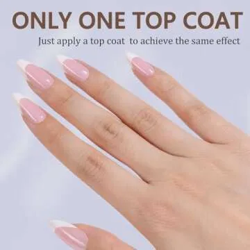 Misssix French Gel Nail Tips, 150Pcs French Tip Press on Nails Medium Almond Pink, No Need to File T...