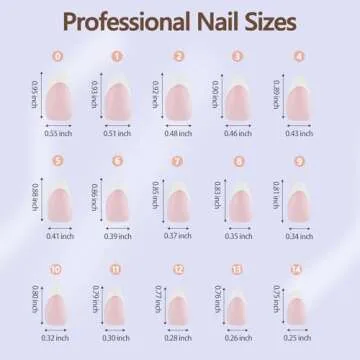 Misssix French Gel Nail Tips, 150Pcs French Tip Press on Nails Medium Almond Pink, No Need to File Tips Pre-lasting, Fake Nails for Nail Art DIY 15 Sizes