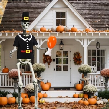 Giant 12 ft Skeleton Costume Set for Lawn Decor