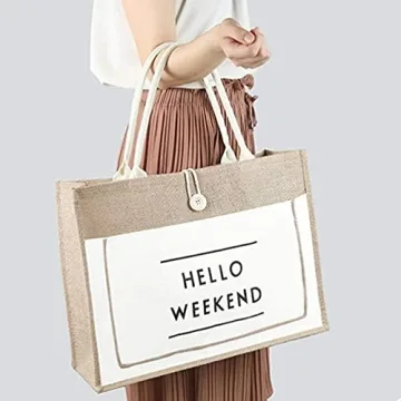 Jossoioj Hello Weekend Eco-Friendly Tote Bag for All Occasions
