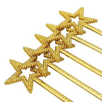 Mollensiuer 2Pcs Star Wands for Kids' Parties and Costumes