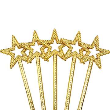 Mollensiuer 2Pcs Star Wands for Kids' Parties and Costumes
