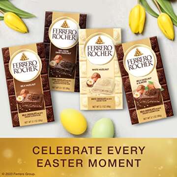 Ferrero Rocher Dark Chocolate Bars, 8 Pack, Luxury Treats