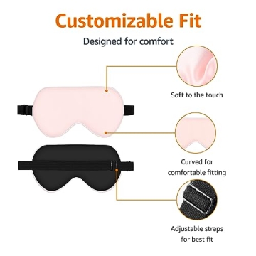 Luxury Mulberry Silk Sleep Eye Mask with Adjustable Strap