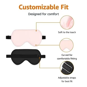 Luxury Mulberry Silk Sleep Eye Mask with Adjustable Strap