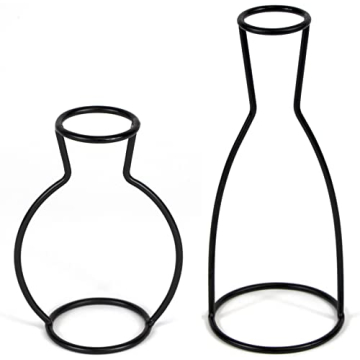 Wrenbury Outline Vase Black Set of 2 - Silhouette Vase Frame - Unique Minimalist Home Decor for Lili...