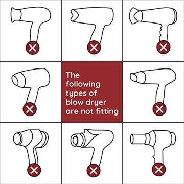 Segbeauty Blow Dryer Comb Attachment, Black Brush Attachments for Hair Dryer Concentrator Nozzle 1.57-1.97", Pro Hairdressing Styling Salon Tool for Straightening Detangling Fine Curly Natural Hair