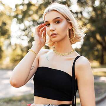 Batiyeer 3 Pcs Cubic Link Jewelry Set for Women