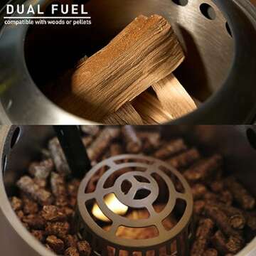 Solo Stove Mesa, 5.1 Inch Tabletop Fire Pit with Stand - Smokeless, Stainless Steel Fire Pit for Camping, Outdoor & Patio- Wood Burning or Pellet Fueled Portable Bonfire, 1.4lbs, Mulberry