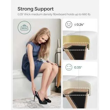 SONGMICS 30 Inches Folding Storage Ottoman Bench with Flipping Lid, Storage Chest Footstool, Faux Leather, White ULSF45WT