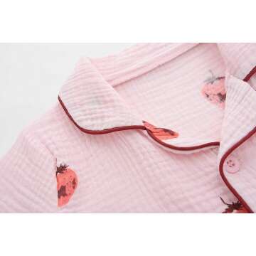 Toddler Summer Button Up Pajamas for Ages 18M-9Y