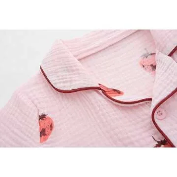 Toddler Summer Button Up Pajamas for Ages 18M-9Y