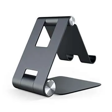Satechi R1 Multi-Angle Foldable Tablet Stand - Compatible with iPad Pro Air M4/M2/ M1, iPad Mini, iPhones 16/15/14/13/12 and More (Black)