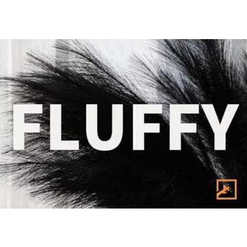 ZIFTY 7-Pcs 38"/3.1FT Black Pampas Grass Large Tall Fluffy Artificial Fake Black Flowers Gothic Decor Bulrush Reed Grass Black Decor for Bedroom Bathroom Wedding (Black)