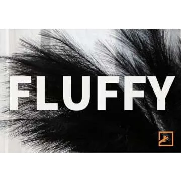 ZIFTY 7-Pcs 38"/3.1FT Black Pampas Grass Large Tall Fluffy Artificial Fake Black Flowers Gothic Decor Bulrush Reed Grass Black Decor for Bedroom Bathroom Wedding (Black)