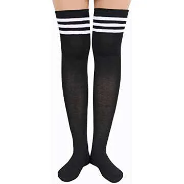 Striped Thigh High Socks for Women - Stylish Comfort