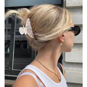 Red Cherry Acrylic Hair Clips for Thick Hair