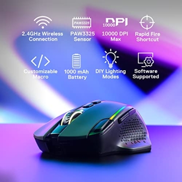 Redragon M810 Pro Wireless Gaming Mouse with 10000 DPI