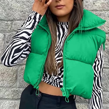 Stylish Daacee Women's Winter Crop Puffer Vest - Warm & Trendy
