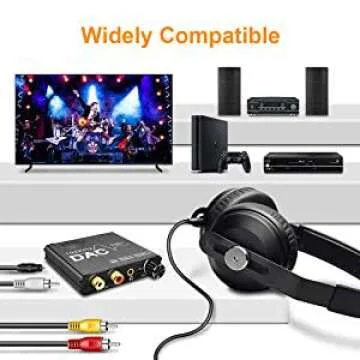 192KHz Digital to Analog Audio Converter with Bass and Volume Adjustment,Digital SPDIF/Optical/Toslink/Coaxial to Analog Stereo L/R RCA and 3.5mm Jack Converter for PS3 PS4 DVD AppleTV Home Cinema