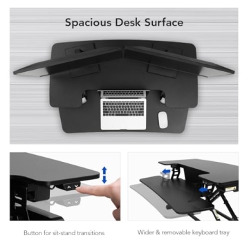 FLEXISPOT Electric Standing Desk Converter for Ergonomic Work