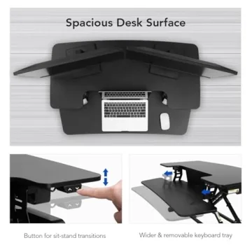 FLEXISPOT Electric Standing Desk Converter for Ergonomic Work