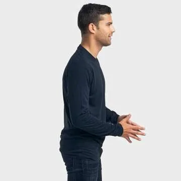 True Classic Long Sleeve Crew Shirt for Men - Premium Fit