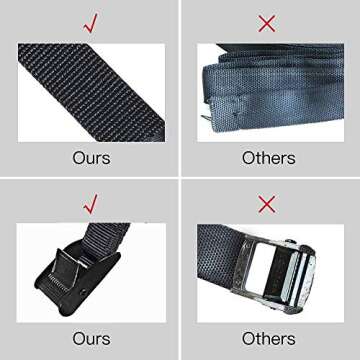 Premium Lashing Strap Short 1" x 6.5 ft, Cam Buckle Tie Down Straps Heavy Duty Secure Straps up to 700 lbs Capacity for Motorcycle,SUP, Kayak, Canoe, Trailer, Cargo, Truck, Luggage 4 Pcs