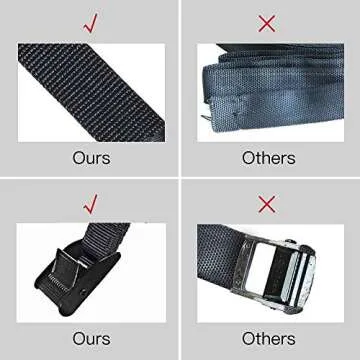 Premium Lashing Strap Short 1" x 6.5 ft, Cam Buckle Tie Down Straps Heavy Duty Secure Straps up to 700 lbs Capacity for Motorcycle,SUP, Kayak, Canoe, Trailer, Cargo, Truck, Luggage 4 Pcs