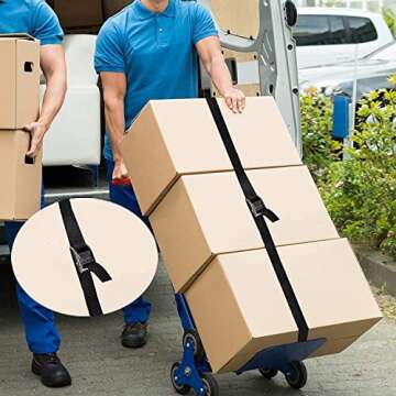 Premium Lashing Strap Short 1" x 6.5 ft, Cam Buckle Tie Down Straps Heavy Duty Secure Straps up to 700 lbs Capacity for Motorcycle,SUP, Kayak, Canoe, Trailer, Cargo, Truck, Luggage 4 Pcs