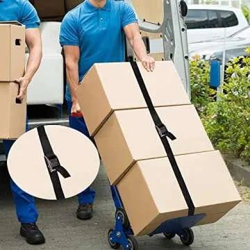 Premium Lashing Strap Short 1" x 6.5 ft, Cam Buckle Tie Down Straps Heavy Duty Secure Straps up to 700 lbs Capacity for Motorcycle,SUP, Kayak, Canoe, Trailer, Cargo, Truck, Luggage 4 Pcs