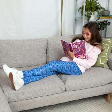 Popular Girl's Active Leggings 2-Pack - Fun Designs for Kids