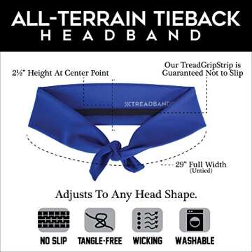 TREAD BANDS TreadBands All Terrain Tieback Non Slip Headband - Designs (Glazin)