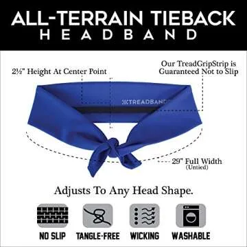 TREAD BANDS TreadBands All Terrain Tieback Non Slip Headband - Designs (Glazin)