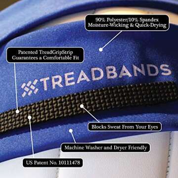 TREAD BANDS TreadBands All Terrain Tieback Non Slip Headband - Designs (Glazin)