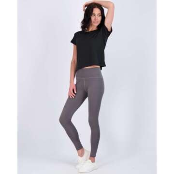 Real Essentials Women's Crop Top 5 Pack for Activewear