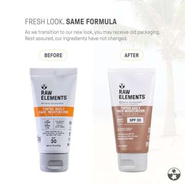 Raw Elements Tinted Daily Face Moisturizer All-Natural Mineral Sunscreen | Non-Nano Zinc Oxide, 95% ...
