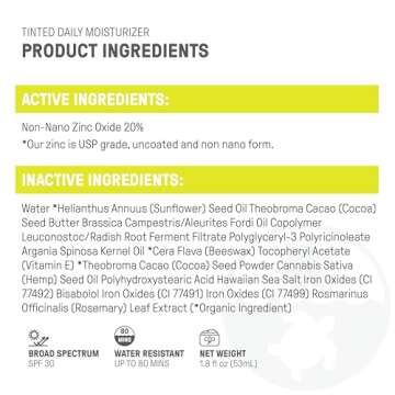 Raw Elements Tinted Daily Face Moisturizer All-Natural Mineral Sunscreen | Non-Nano Zinc Oxide, 95% Organic, Reef Safe, SPF 30, in Bio-Resin Tube, 1.8oz