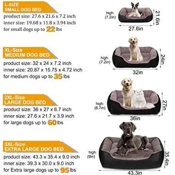 Utotol Orthopedic Dog Bed for Large Dogs, Washable & Waterproof