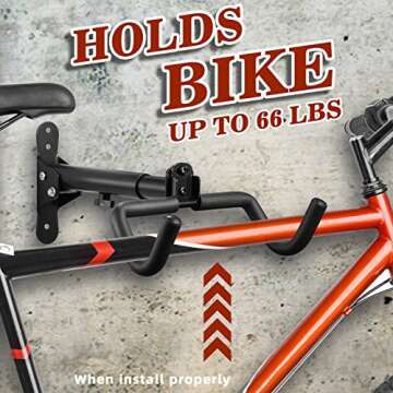 DIRZA Bike Wall Mount Garage Bike Rack Adjustable Bike Hanger Storage Bike in Garage Home,Horizontal...