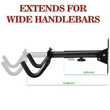 DIRZA Bike Wall Mount Garage Bike Rack Adjustable Bike Hanger Storage Bike in Garage Home,Horizontal Bike Hook Bike Holder for Mountain Bike,Road Bike,Hybrid Bikes