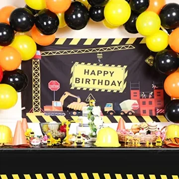 Construction Birthday Tablecloth Set for Kids Dump Truck Theme