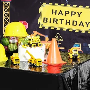Construction Birthday Tablecloth Set for Kids Dump Truck Theme