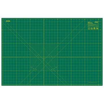 OLFA 24" x 36" Self Healing Rotary Cutting Mat (RM-MG) - Double Sided 24x36 Inch Cutting Mat with Grid for Quilting, Sewing, Fabric, & Crafts, Designed for Use with Rotary Cutters (Green)