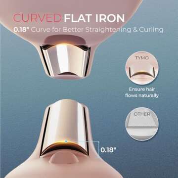 Cordless Mini Flat Iron Curling Iron - TYMO Hair Straightener and Curler 2 in 1 for Short Hair, Port...