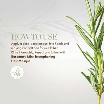 Mielle Organics Rosemary Mint Strengthening Shampoo and Conditioner Infused with Biotin, Cleanses and Helps Strengthen Weak and Brittle Hair, 12 Ounces