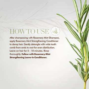 Mielle Organics Rosemary Mint Strengthening Shampoo and Conditioner Infused with Biotin, Cleanses and Helps Strengthen Weak and Brittle Hair, 12 Ounces