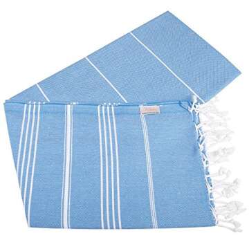 Clotho Classic Turkish Peshtemal Towel 100% Cotton Blue 39 X 70